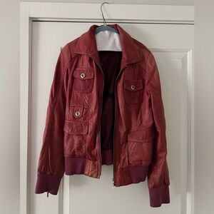One of a kind Vintage real leather pink Jacket